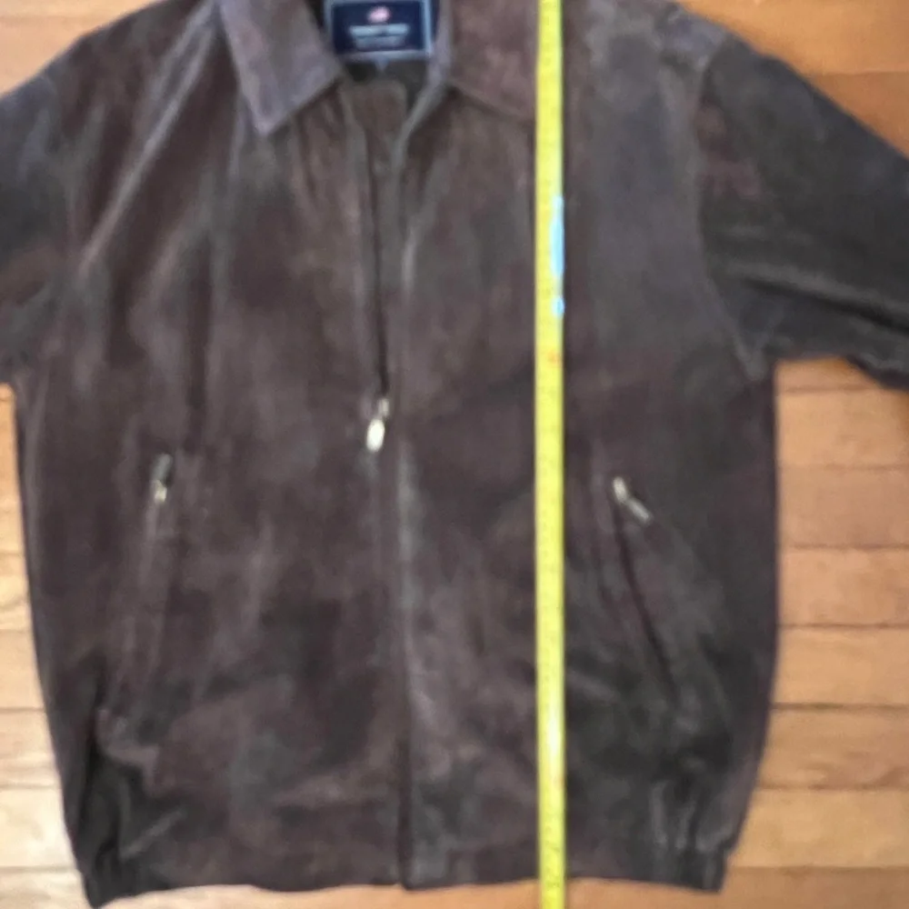 Brown Suede Newport Harbor vintage bomber style jacket. Size SMALL.